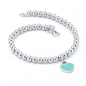 Return to Tiffany: Tiffany Blue Heart Tag Bead Bracelet